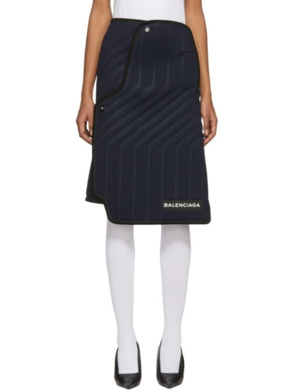 Balenciaga Navy Blue Car Carpet Mat Skirt Size 38